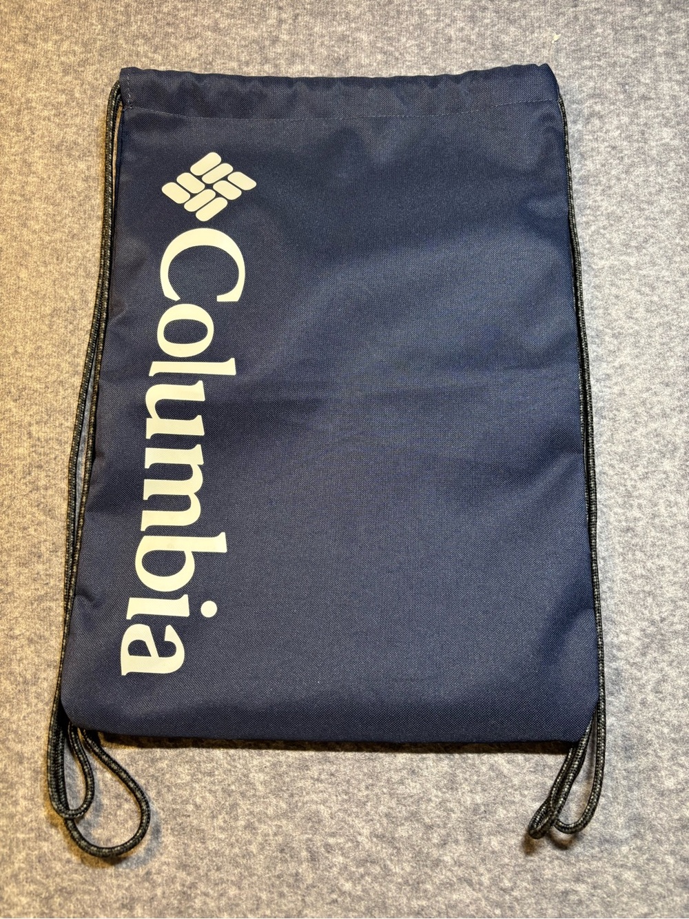 Columbia Navy Drawstring Sling Bag with Columbia Logo